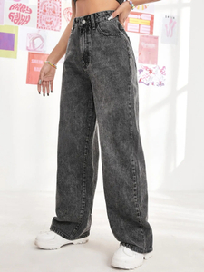 DAZOGO Relaxed Fit Women Dark Grey Jeans - Image 4