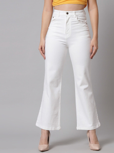 GUTI Flared Women White Jeans
