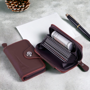 Watch Star Men & Women Casual, Formal, Trendy Brown Genuine Leather Card Holder - Image 4