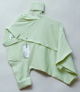 N AND J Men Self Design Casual Green Shirt
