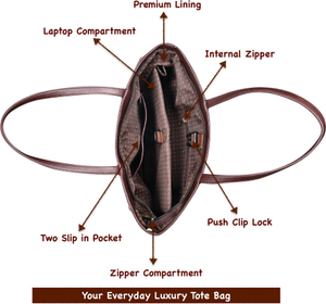Pramadda Pure Luxury Women Brown Tote - Image 9
