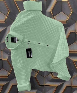 JACKBELLA Men Self Design Casual Green Shirt