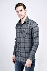 RODEIZ Men Checkered Casual Grey, Black Shirt - Image 3