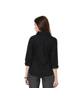 FUNDAY FASHION Women Solid Casual Black Shirt - Image 3