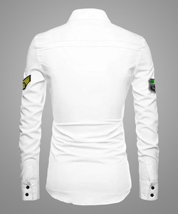 WOXEN Men Solid Casual White Shirt - Image 2