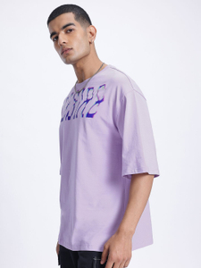 Glitchez Printed Men Round Neck Purple T-Shirt - Image 4