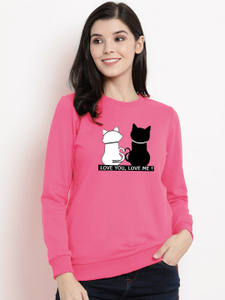 BelleBird Printed Women Round Neck Pink T-Shirt