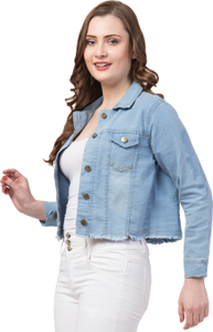 FUNDAY FASHION Full Sleeve Solid Women Denim Jacket - Image 3