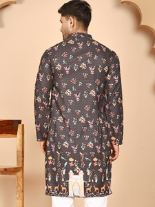 ANOUK Men Printed Straight Kurta - Image 3