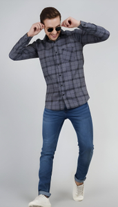 RODEIZ Men Checkered Casual Grey, Black Shirt - Image 5