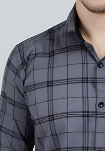RODEIZ Men Checkered Casual Grey, Black Shirt - Image 4