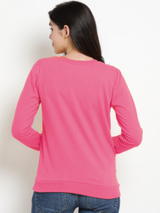 BelleBird Printed Women Round Neck Pink T-Shirt - Image 2