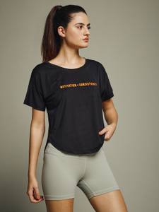 MKH Graphic Print Women Crew Neck Black T-Shirt - Image 6