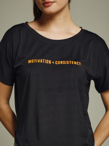 MKH Graphic Print Women Crew Neck Black T-Shirt - Image 4