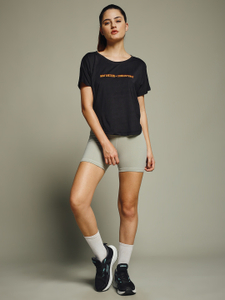 MKH Graphic Print Women Crew Neck Black T-Shirt - Image 5