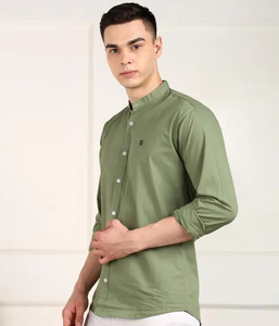 FUBAR Men Solid Casual Light Green Shirt - Image 4